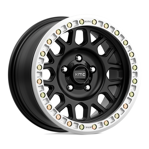 20X9 KMC KM234 GRENADE DESERT BEADLOCK RIMS - SATIN BLACK 5X127