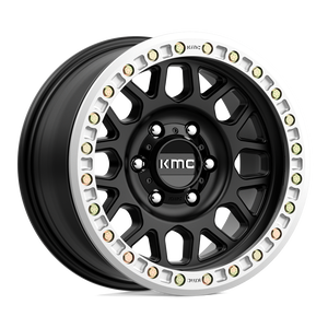 17X8.5 KMC KM234 GRENADE DESERT BEADLOCK SATIN BLACK 6X135