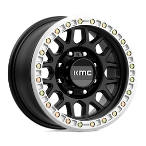 17X8.5 KMC KM234 GRENADE DESERT BEADLOCK RIMS - SATIN BLACK 8X165.1