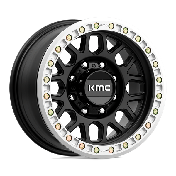 17X8.5 KMC KM234 GRENADE DESERT BEADLOCK RIMS - SATIN BLACK 8X165.1