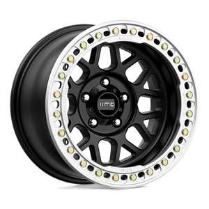 18X9 KMC KM235 GRENADE CRAWL BEADLOCK RIMS - SATIN BLACK 8X165.1