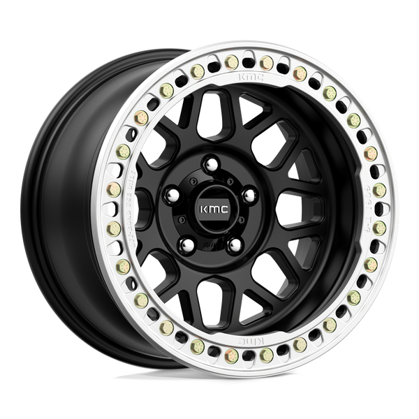 17X8.5 KMC KM235 GRENADE CRAWL BEADLOCK RIMS - SATIN BLACK 8X165.1