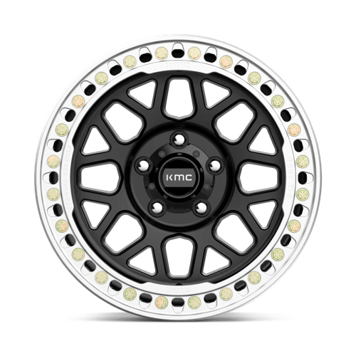 17X8.5 KMC KM235 GRENADE CRAWL BEADLOCK RIMS - SATIN BLACK 5X127