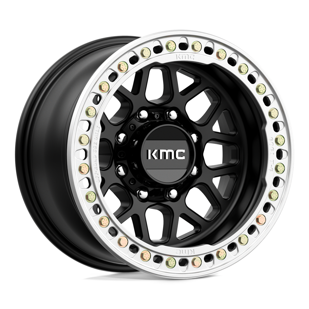 17X9 KMC KM235 GRENADE CRAWL BEADLOCK RIMS - SATIN BLACK 8X165.1