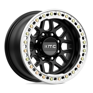 17X9 KMC KM235 GRENADE CRAWL BEADLOCK RIMS - SATIN BLACK 8X165.1