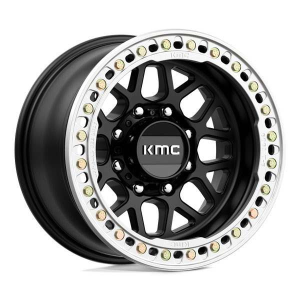 17X9 KMC KM235 GRENADE CRAWL BEADLOCK RIMS - SATIN BLACK 8X165.1
