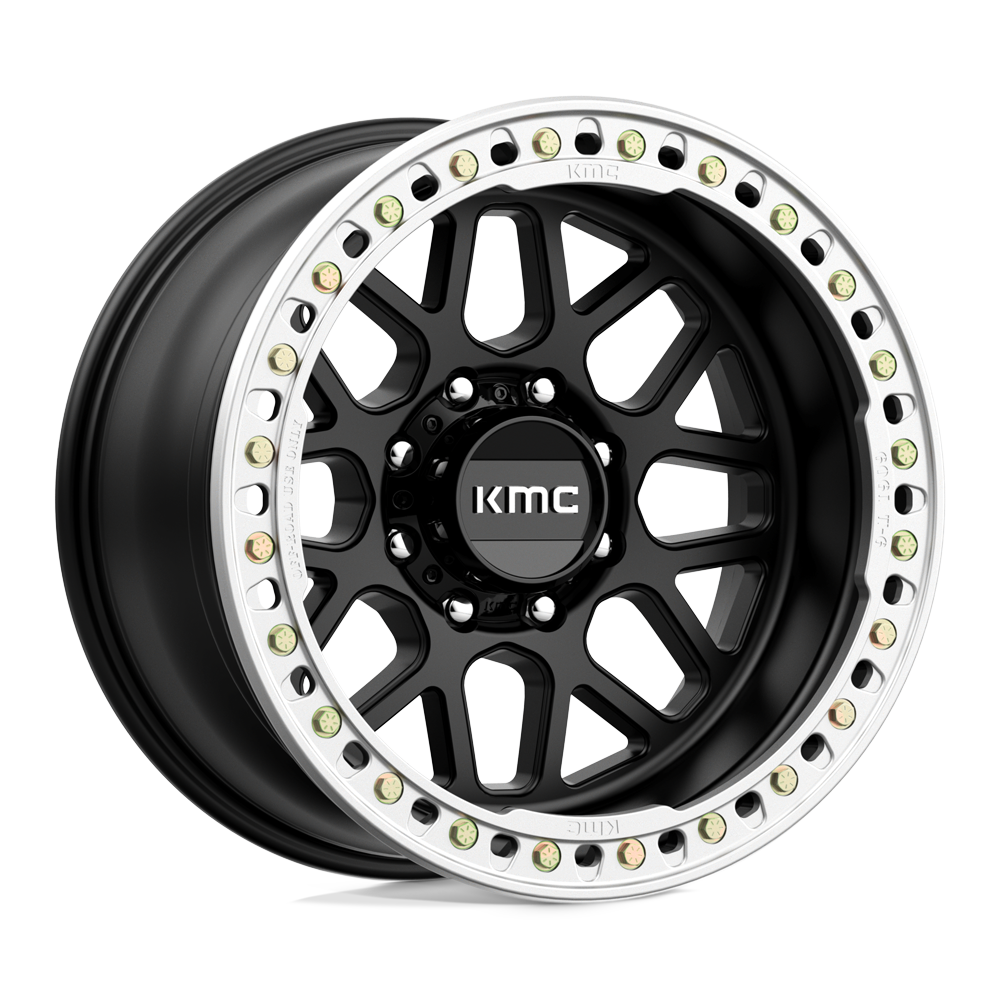 20X10 KMC KM235 GRENADE CRAWL BEADLOCK RIMS - SATIN BLACK 8X165.1