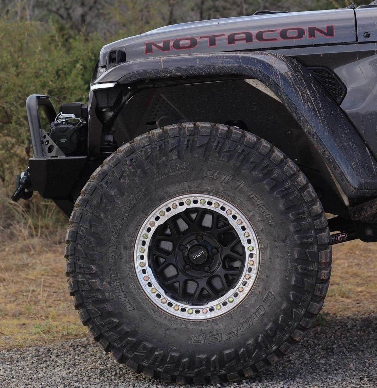 17X8.5 KMC KM235 GRENADE CRAWL BEADLOCK RIMS - SATIN BLACK 8X165.1