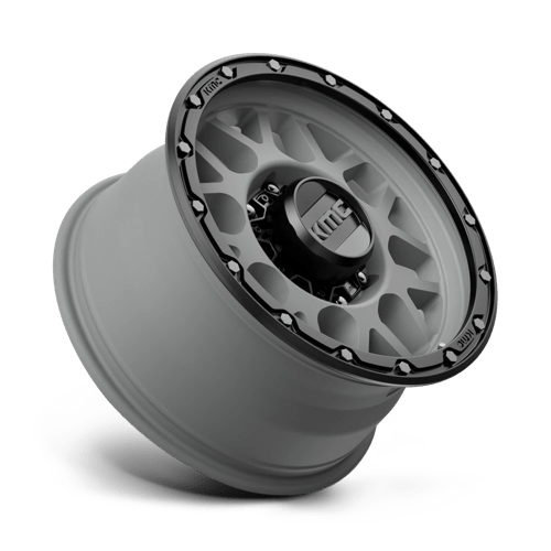 17X9 KMC KM535 GRENADE OFF-ROAD MATTE GRAY W/ MATTE BLACK LIP 8X180