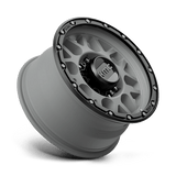 17X9 KMC KM535 GRENADE OFF-ROAD MATTE GRAY W/ MATTE BLACK LIP 8X180