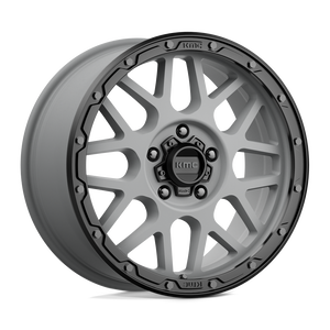 18X8.5 KMC KM535 GRENADE OFF-ROAD MATTE GRAY W/ MATTE BLACK LIP 5X120
