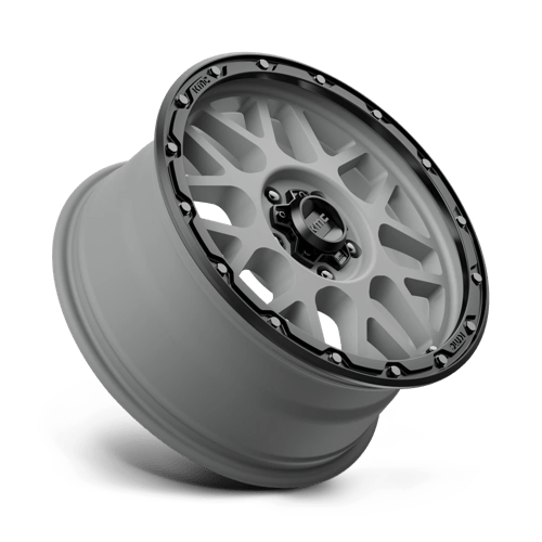 18X8.5 KMC KM535 GRENADE OFF-ROAD MATTE GRAY W/ MATTE BLACK LIP 5X120