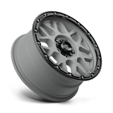 18X8.5 KMC KM535 GRENADE OFF-ROAD MATTE GRAY W/ MATTE BLACK LIP 5X120