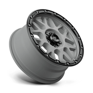 18X8.5 KMC KM535 GRENADE OFF-ROAD MATTE GRAY W/ MATTE BLACK LIP 5X120