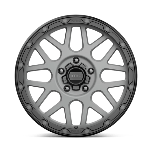 18X8.5 KMC KM535 GRENADE OFF-ROAD MATTE GRAY W/ MATTE BLACK LIP 5X120