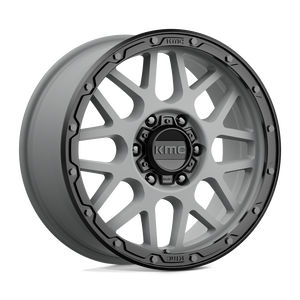 18X8.5 KMC KM535 GRENADE OFF-ROAD MATTE GRAY W/ MATTE BLACK LIP 6X139.7