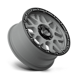 18X8.5 KMC KM535 GRENADE OFF-ROAD MATTE GRAY W/ MATTE BLACK LIP 6X139.7