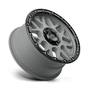 18X8.5 KMC KM535 GRENADE OFF-ROAD MATTE GRAY W/ MATTE BLACK LIP 6X139.7