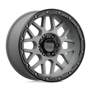 18X8.5 KMC KM535 GRENADE OFF-ROAD MATTE GRAY W/ MATTE BLACK LIP 6X135