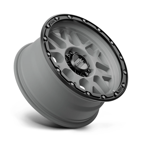 18X8.5 KMC KM535 GRENADE OFF-ROAD MATTE GRAY W/ MATTE BLACK LIP 6X135