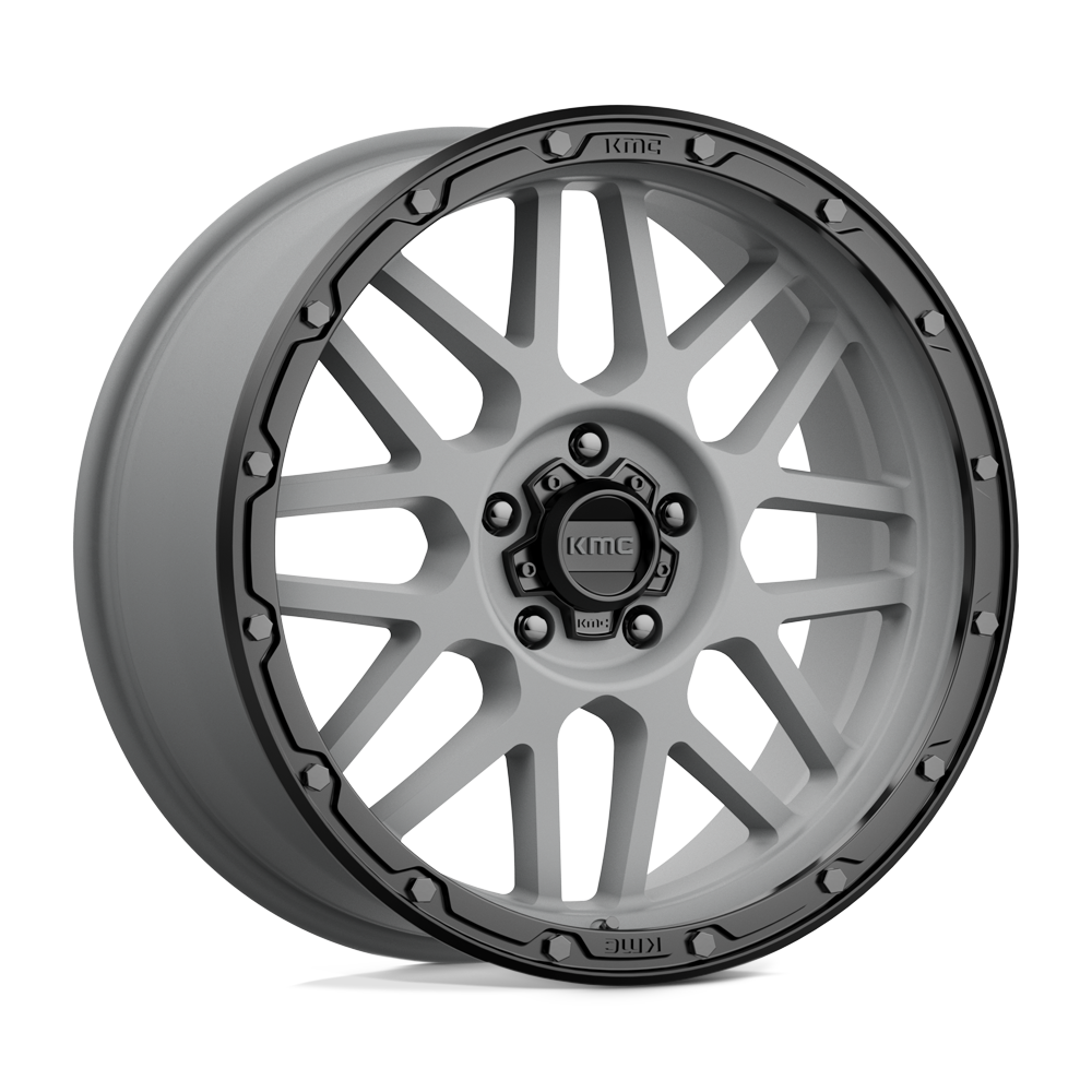 20X9 KMC KM535 GRENADE OFF-ROAD MATTE GRAY W/ MATTE BLACK LIP 5X127