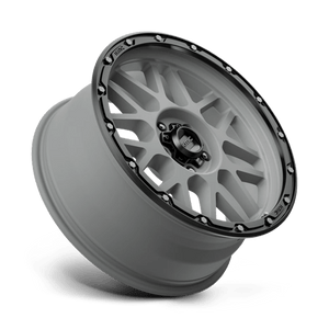 20X9 KMC KM535 GRENADE OFF-ROAD MATTE GRAY W/ MATTE BLACK LIP 5X127