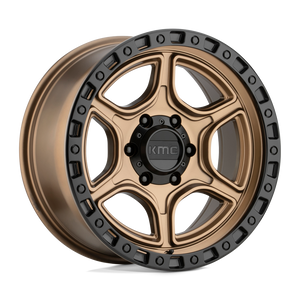 18X8.5 KMC KM539 PORTAL SATIN BRONZE W/ SATIN BLACK LP 6X135