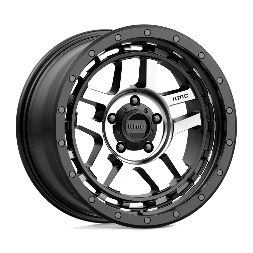18X8.5 KMC KM540 RECON SATIN BLACK MACHINED 5X127