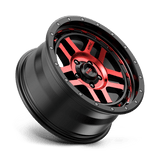 18X8.5 KMC KM540 RECON GLOSS BLACK MACH W/ RED TINT 5X127