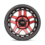 18X8.5 KMC KM540 RECON GLOSS BLACK MACH W/ RED TINT 5X127
