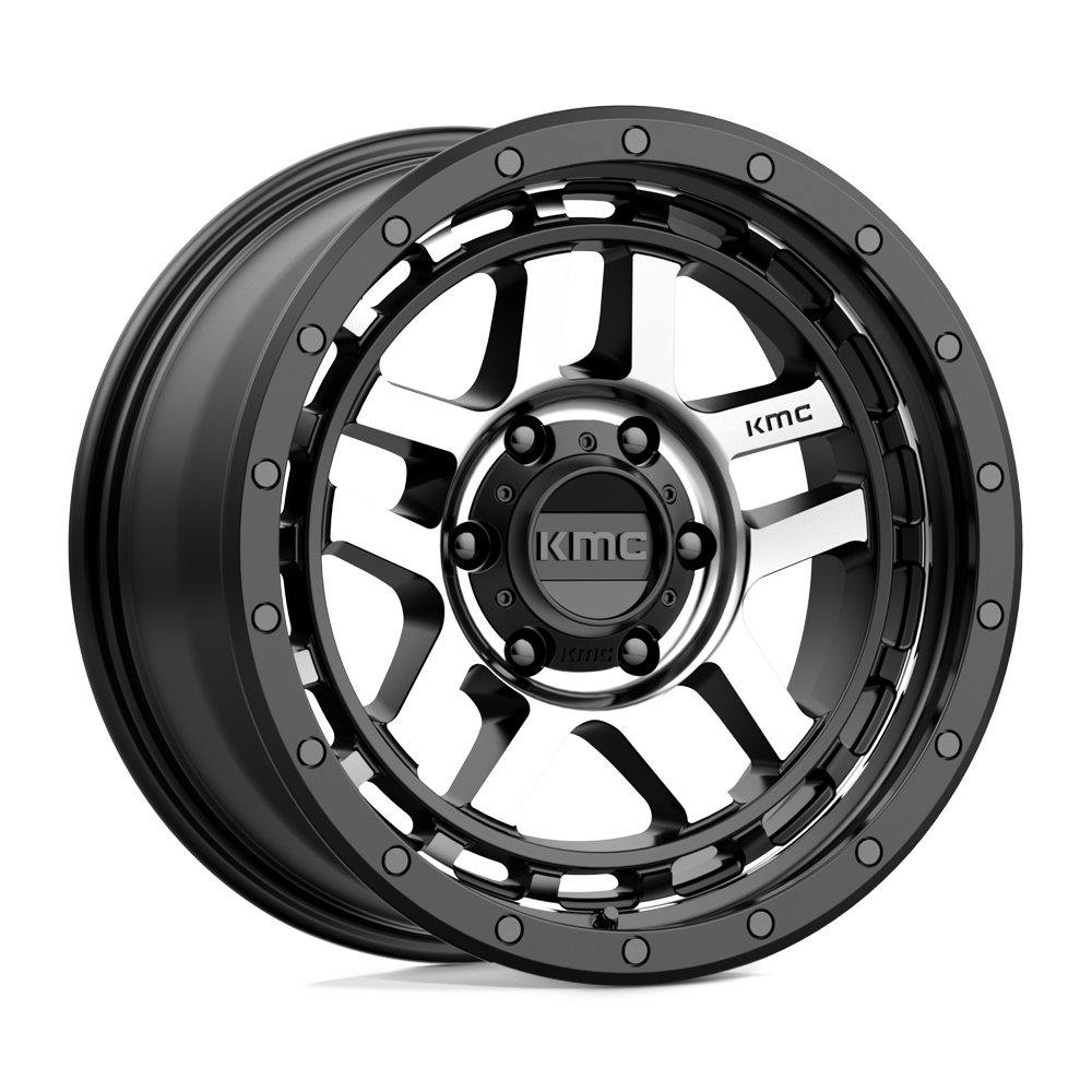 18X8.5 KMC KM540 RECON SATIN BLACK MACHINED 6X135