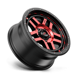 17X8.5 KMC KM540 RECON GLOSS BLACK MACH W/ RED TINT 5X127