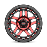 17X8.5 KMC KM540 RECON GLOSS BLACK MACH W/ RED TINT 5X127