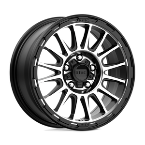 17X8 KMC KM542 IMPACT RIMS - SATIN BLACK MACHINED 5X108