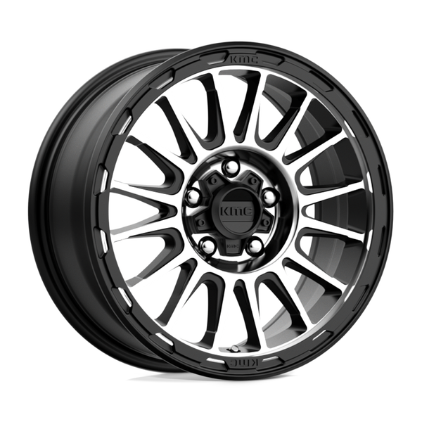 17X8 KMC KM542 IMPACT RIMS - SATIN BLACK MACHINED 5X108