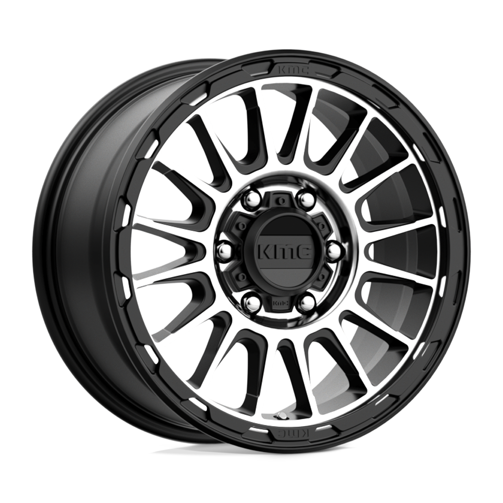 16X8 KMC KM542 IMPACT SATIN BLACK MACHINED 6X139.7