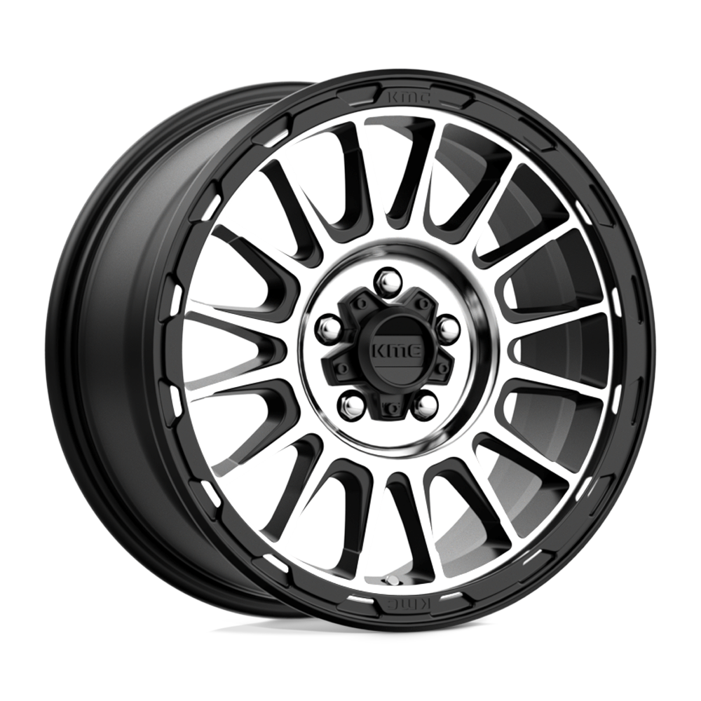 17X8 KMC KM542 IMPACT SATIN BLACK MACHINED 5X114.3