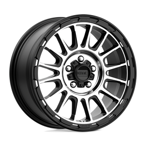 17X8 KMC KM542 IMPACT SATIN BLACK MACHINED 5X114.3