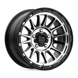 17X8.5 KMC KM542 IMPACT SATIN BLACK MACHINED 5X127