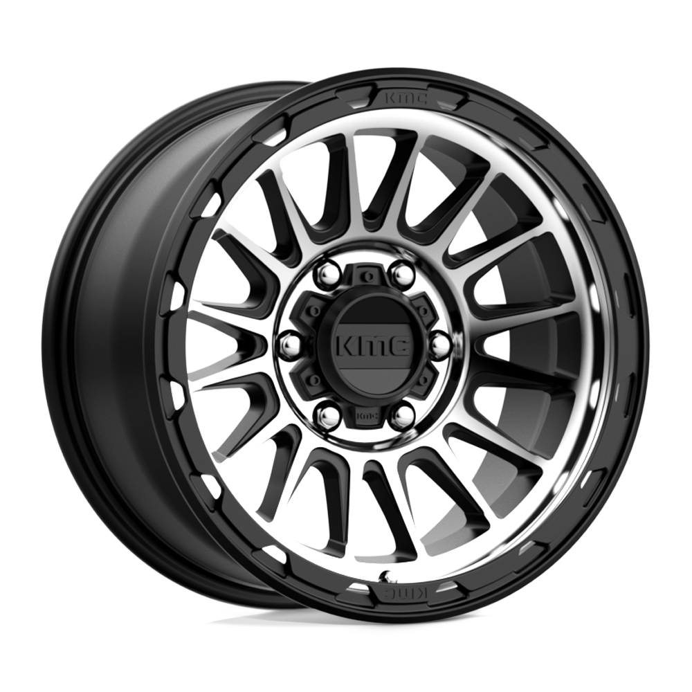 17X8.5 KMC KM542 IMPACT SATIN BLACK MACHINED 6X135