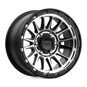 17X8.5 KMC KM542 IMPACT SATIN BLACK MACHINED 6X135
