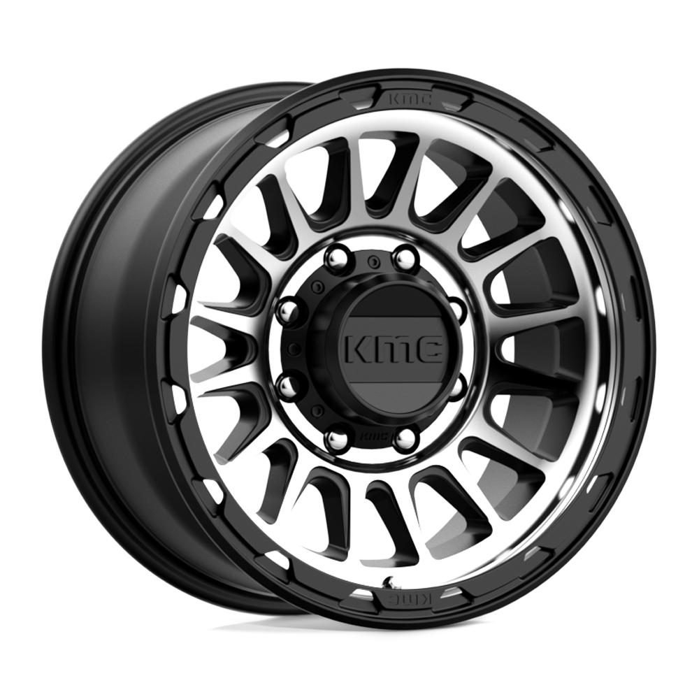 17X8.5 KMC KM542 IMPACT SATIN BLACK MACHINED 8X165.1
