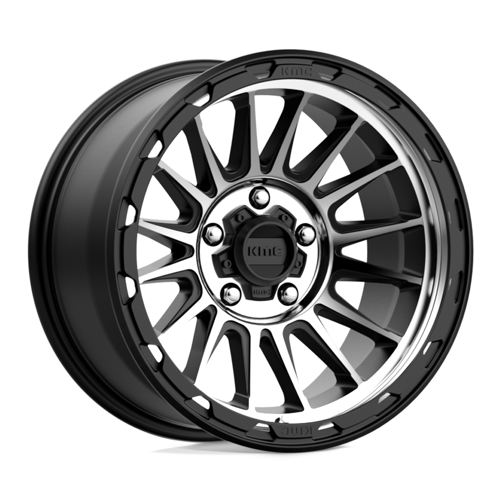 17X9 KMC KM542 IMPACT SATIN BLACK MACHINED 5X127