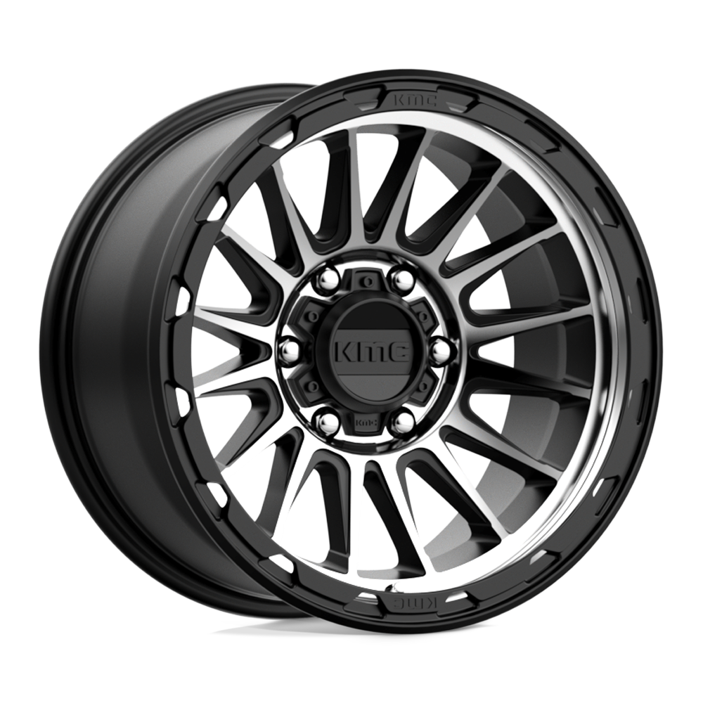 17X9 KMC KM542 IMPACT SATIN BLACK MACHINED 6X139.7