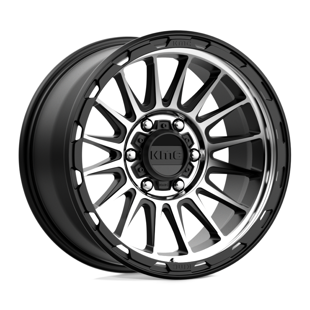 18X9 KMC KM542 IMPACT SATIN BLACK MACHINED 6X139.7