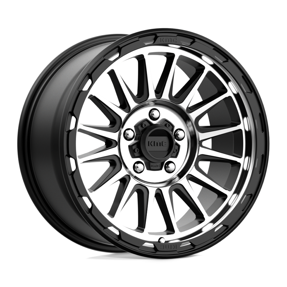 18X9 KMC KM542 IMPACT SATIN BLACK MACHINED 5X127