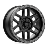 17X9 KMC KM544 MESA SATIN BLACK W/ GLOSS BLACK LIP 5X127