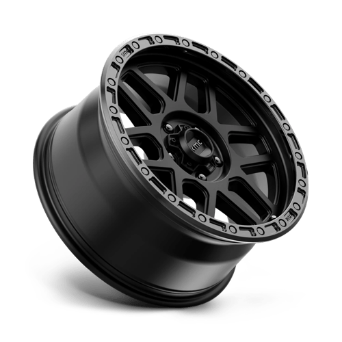 18X9 KMC KM544 MESA SATIN BLACK W/ GLOSS BLACK LIP 5X150