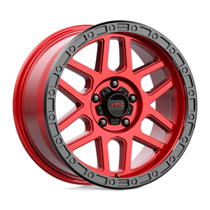 18X9 KMC KM544 MESA CANDY RED W/ BLACK LIP 5X150