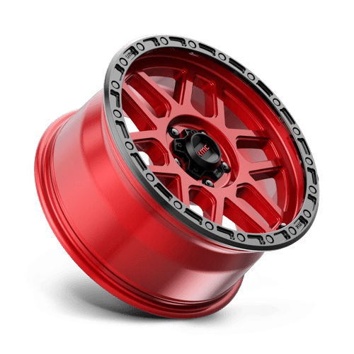 18X9 KMC KM544 MESA CANDY RED W/ BLACK LIP 5X127